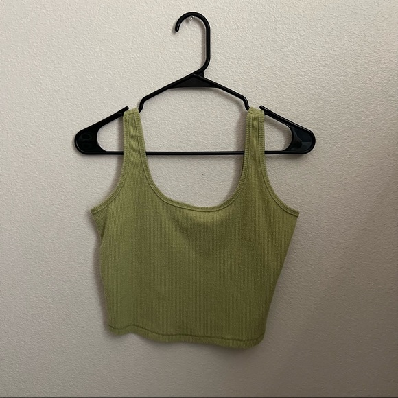 Pacsun Green Cropped Tank Top - Picture 1 of 3